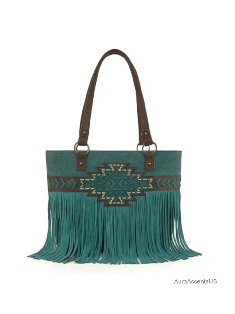 Trinity Ranch Tooled Tote Bag Western Shoulder Handbag Fringe Tribal